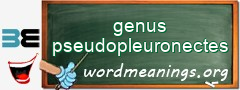 WordMeaning blackboard for genus pseudopleuronectes